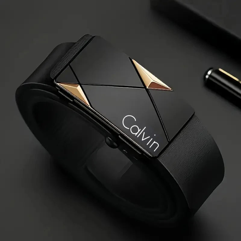Cinto masculino em couro Calvin