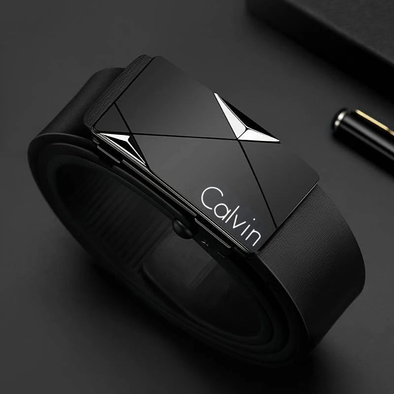 Cinto masculino em couro Calvin